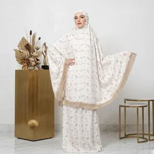 Mukena Motif print Arafah Cantik Bahan Katun Premium Murah Muslim
