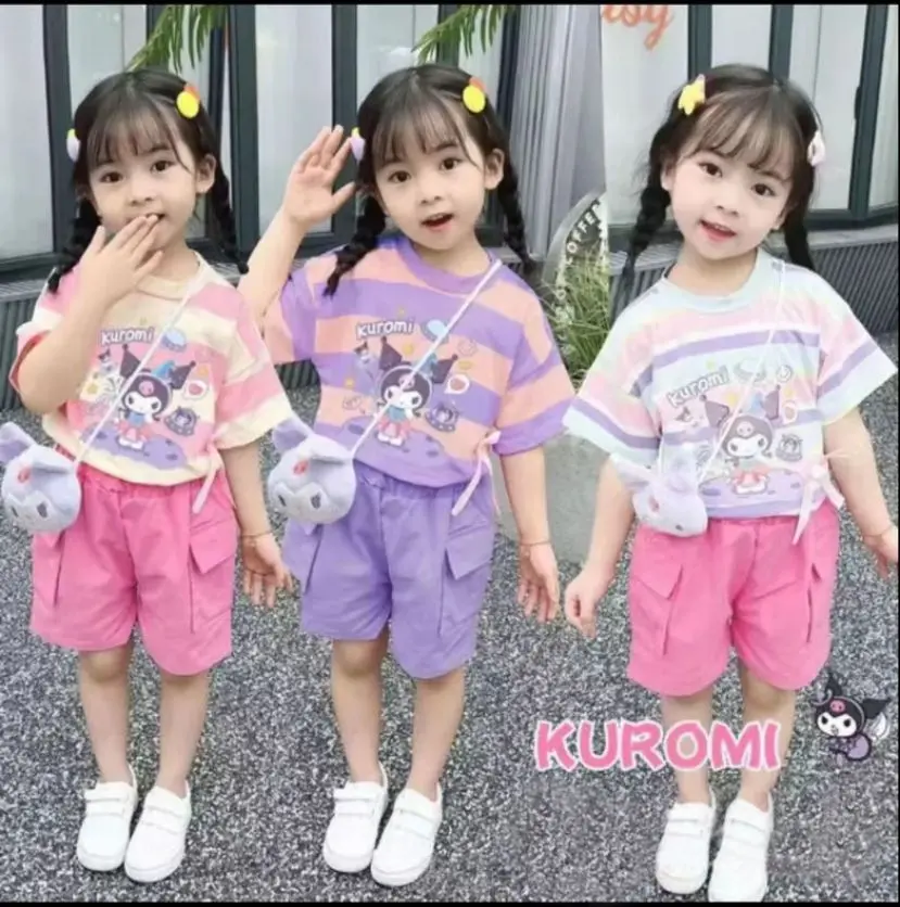 SETELAN ANAK PEREMPUAN USIA 1-5 TAHUN MOTIF KUROMI SETELAN ANAK PEREMPUAN TERBARU Merah Parsel