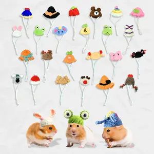 Aksesoris Topi Hamster Lucu Rajutan Mini Topi Hamster Gecko Biawak Sugar Glider Mini Rajut Reptile Mini