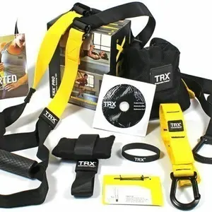 TRX PRO 4 Sistem Pelatihan Fisik untuk Latihan di Rumah dan Gym otot portable dengan DVD dan buku panduan ruggedized program latihan progresif 12 minggu