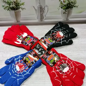 sarung tangan anak laki laki karakter spiderman, bahan premium import Motif Rajut
