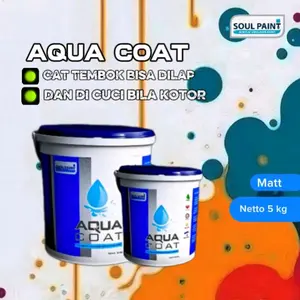AQUA COAT CAT KEMASAN 5 KILO BISA DILAP & DICUCI BILA KOTOR