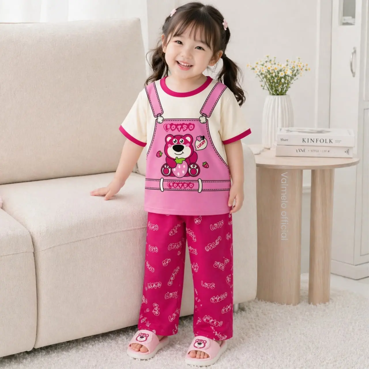 VALMELO SETELAN BAJU ANAK PEREMPUAN /PIYAMA ANAK PEREMPUAN (VAL-15)