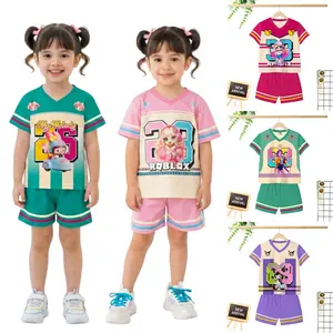 Dunia Anak - Setelan Angka Roblox premium Anak Perempuan Celana Pendek Usia 1-8 tahun- Setelan Roblox Murah Baju Angka Anak Cwek Premium - Stelan kaos angka Cewek