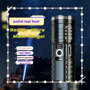 Senter LED multi-fungsi memperbesar dan memperkecil dapat mengisi daya ponsel