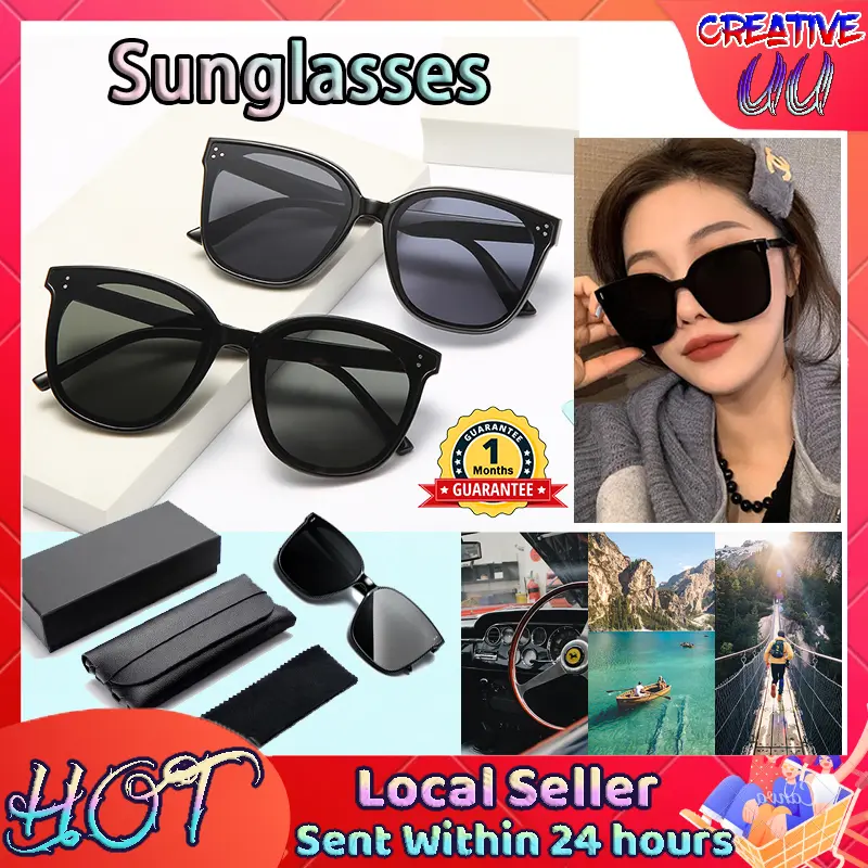 【SG READY STOCK】 Oversized Black Sun Glasses Women Man Classic Sunglasses Can Choose Box