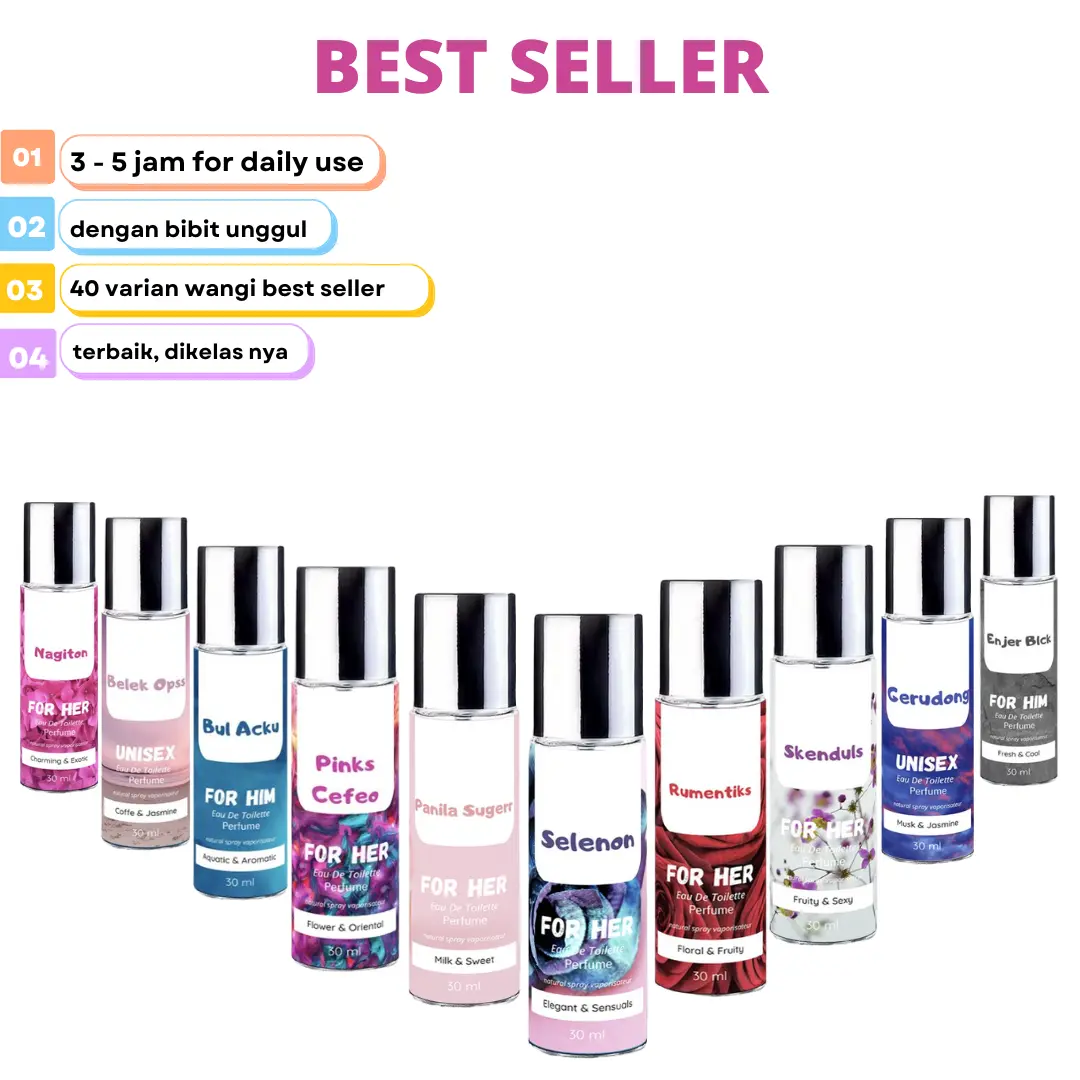 PARFUM TAHAN LAMA PAKET 10 PCS PARFUM CATUR 30ML PREMIUM Perempuan Laki-laki Bunga Woody Uniseks Fruity wangi black perfume