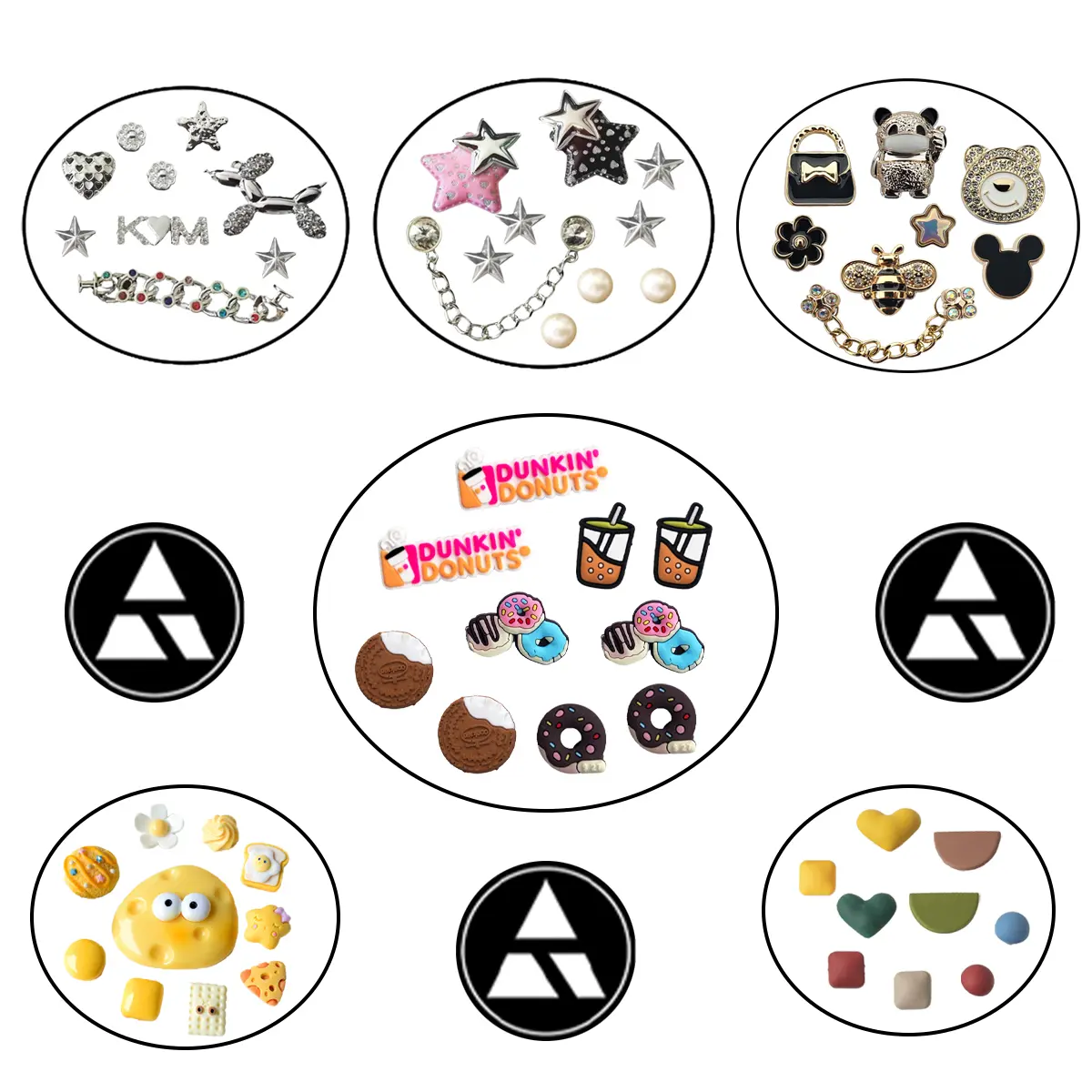 Derta Accesoris Sandal Permata Hiasan 10 pcs jibbitz sandal jibbitz The Best Aksesori Sandal Berkualitas Tinggi
