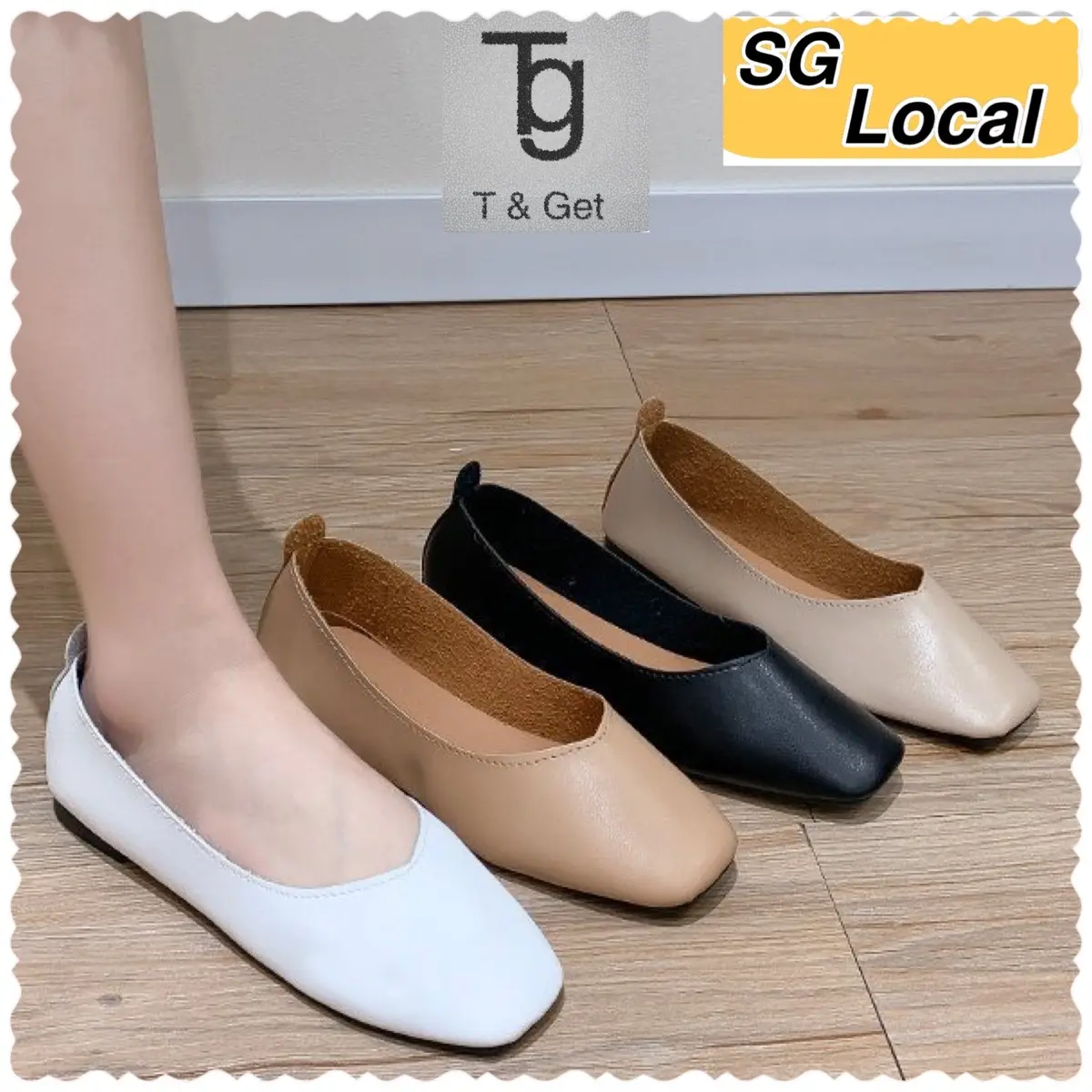 [Ready Stock] Simple Shoe Comfy Shoe Plain Colour Shoe Retro Shoes