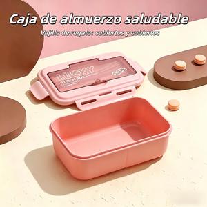 N+ Caja de almuerzo con cuchillo y tenedor  especial microondas caja de bento calentable caja de almuerzo comida de grado alimenticio especial para estudiantes de oficina ligera caja de comida de reducción de grasa