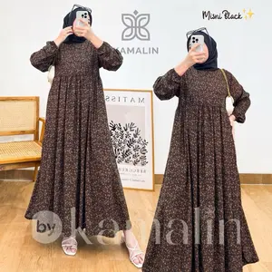 Midi Dress Rayon Premium Gamis  Jumbo Busui By Kamalin Kode Misni Zipper
