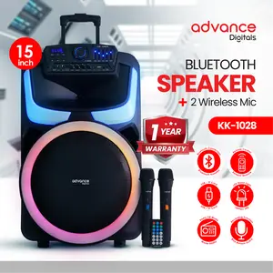 ADVANCE Speaker Super Bass KK-1028 Advance Digitals 15" Garansi Resmi Free 2 Mic Wireless Bluetooth