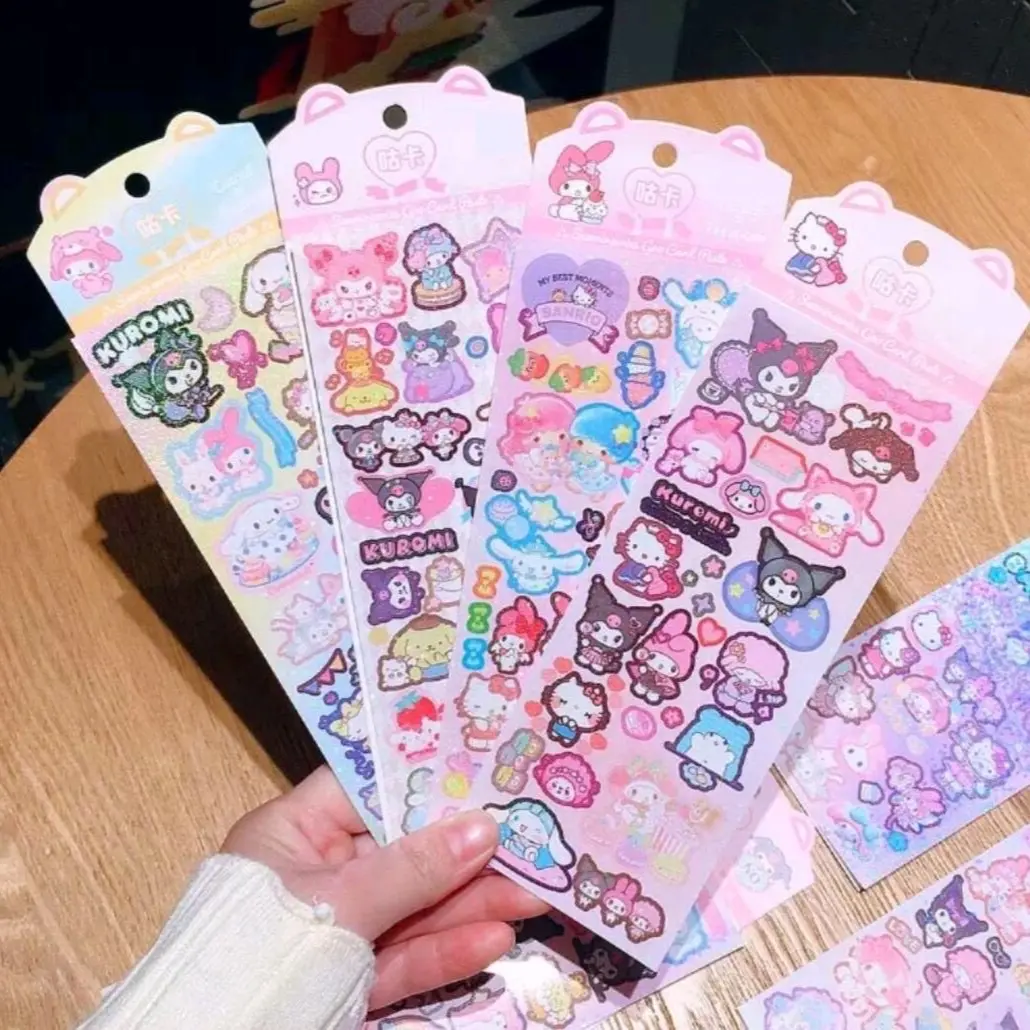 Stiker glitter karakter kuromi motif warna cantik
