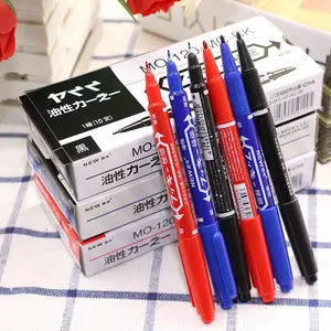Spidol Double Marker 2 Sisi [Dual Tip Premium] - 2 in 1 Spidol Pulpen Warna Hitam/Merah/Biru - Tinta Awet Anti Kering - Ideal untuk Kantor/Sekolah