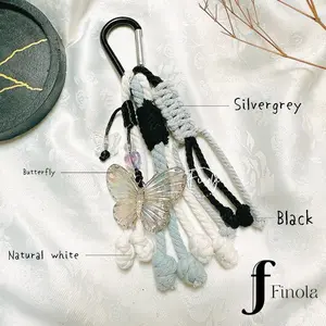 [TERMURAH] FINOLA BAG CHARM BUTTERFLY SERIES / KEYCHAIN / CARABINER / GANTUNGAN TAS / BAG CHARM MACRAME / GANTUNGAN KUNCI / MACRAME / GANTUNGAN TAS MACRAME