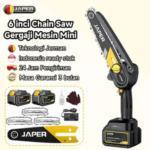 JAPER Mesin Chainsaw 6 Inch Cordless Chainsaw Gergaji Baterai Gergaji Rantai Elektrik Mini 2 baterai Gergaji Listrik