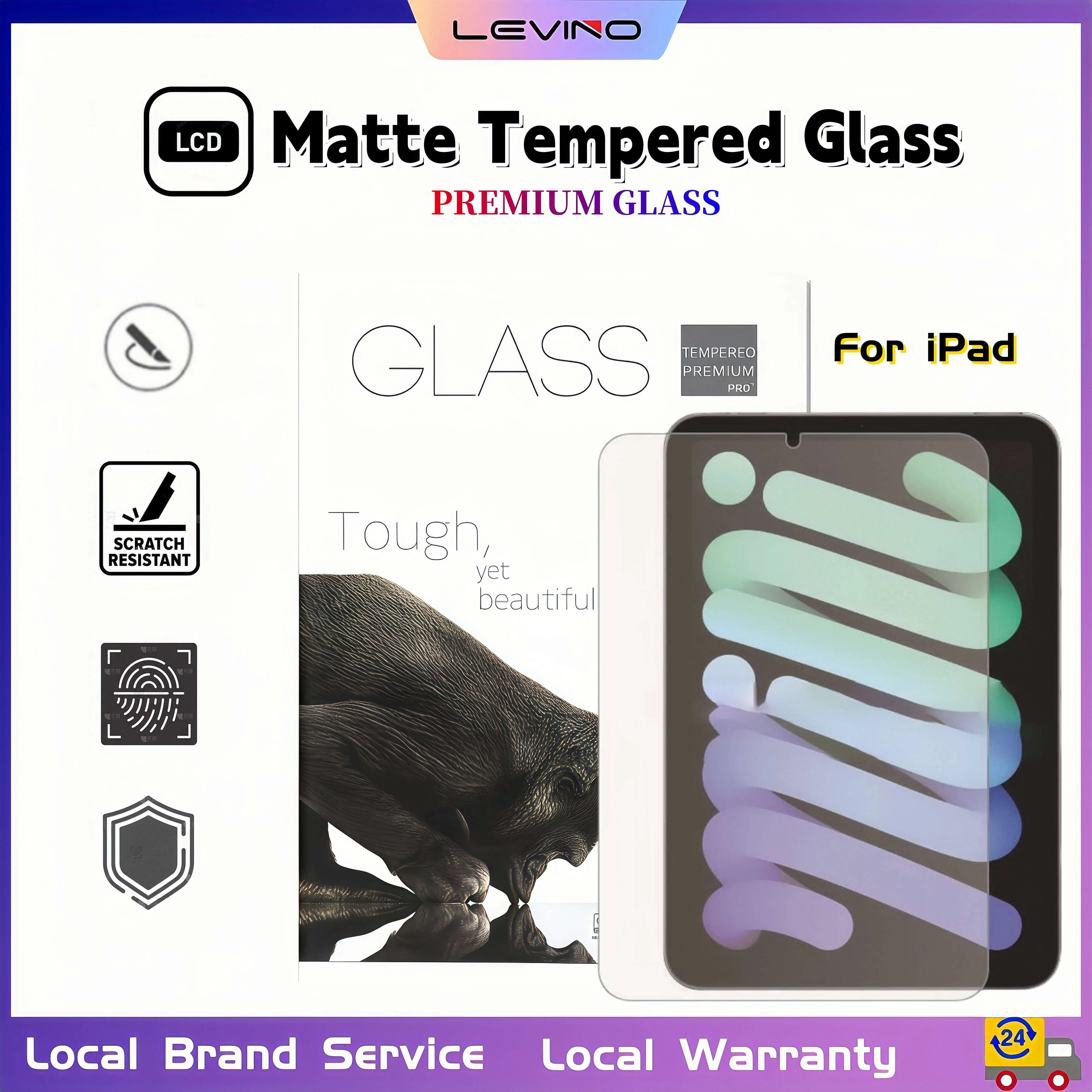 LEVINO iPad HD Matte Tempered Glass Film For iPad mini 6 Pro 11 12.9 13inch 2018 2020 2021 7 8 9 10.2inch Tablet Screen Protector For iPad Air 6 5 4 10.9inch iPad 10th 2022 Protection Protective