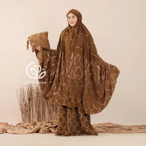 Mukena Palestina Rayon Premium Jumbo Setelan Atasan Bawahan Batik Tebal Adem Nyaman Panjang Lembut