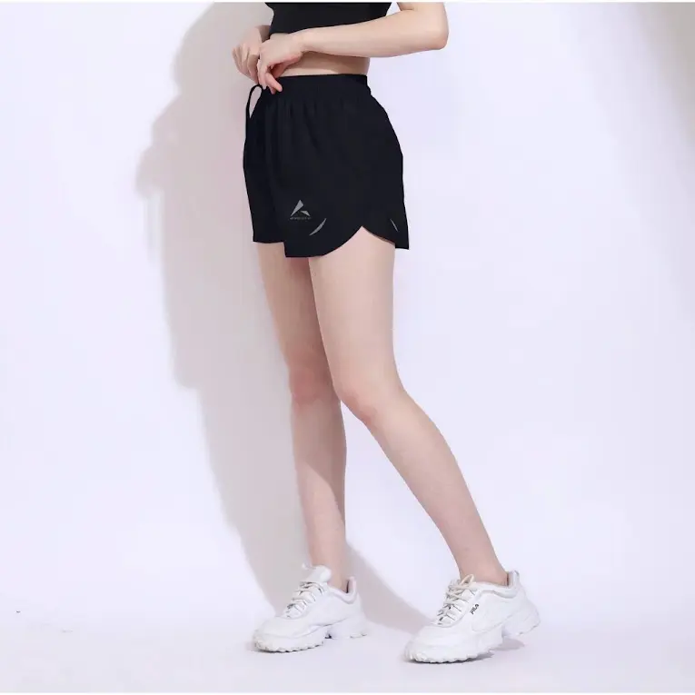 Hotpants Celana pendek Wanita olahraga Pria lari senam Gym aerobik Parasut jumbo Sport Nyaman xxl 【9 panjang】black