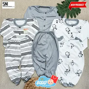 3 setelan piyama anak motif panda lengan panjang usia 3 - 12 bulan bb 4 - 10kg, kdf baby & kids collection