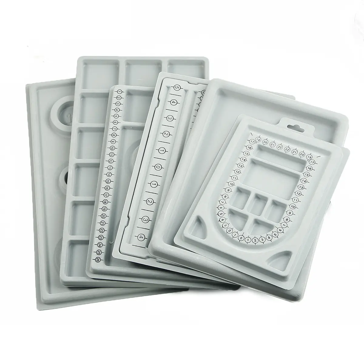 Gray Flocked Bead Board For DIY Bracelet Necklace Beading Jewelry Making Organizer Tray Design Craft Measuring Tool Accessories Protector Measurement Adjuster