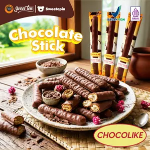 SWEET TEN］CHOCOLIKE Biskuit kriuk stik salut coklat  (ISI 20-80 PCS 1 DUS) makanan kering dengan krim susu manis coklat, Camilan sehat dan sehari-hari favorit semua kalangan, daily snack sajian rumahan snack renteng, makanan ringan BISKUIT KRIM SU