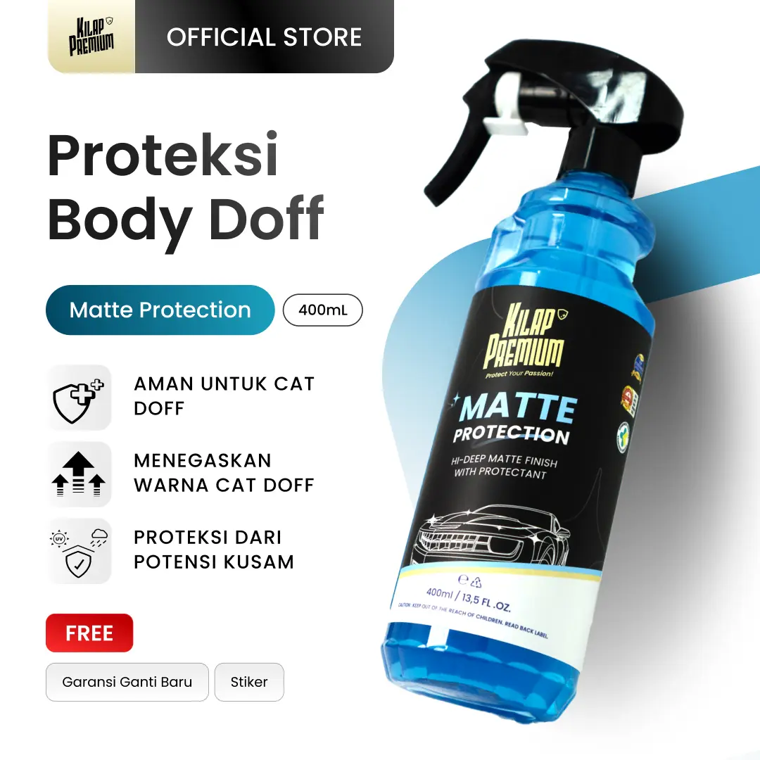 Matte Protection | Kilap Premium - Perawatan Motor Body Doff Helm Doff Mobil Doff, Pelindung Cat Doff, Efek Daun Talas, Pengkilap Body Mobil, Pengkilap Body Doff, Perawatan Mobil Motor