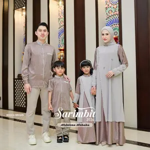 Aisyalina Id Sarimbit Collection Afsheena & Afshaka Kemeja Bahan Valentino Silk Motif Printing Mix Ceruty Armany Baby Doll Polos Terbaru Sarimbit 2026 Nyaman One Set Family Best seller