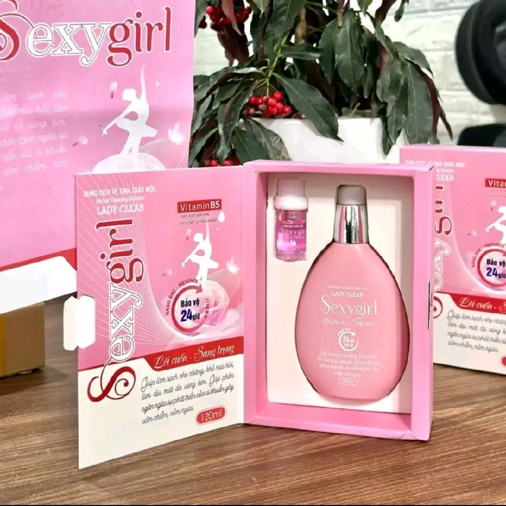 ( Tặng Nước Hoa Mini ) Set Dung Dịch Vệ Sinh Sexy Girl Màu Hồng Siêu Thơm Women