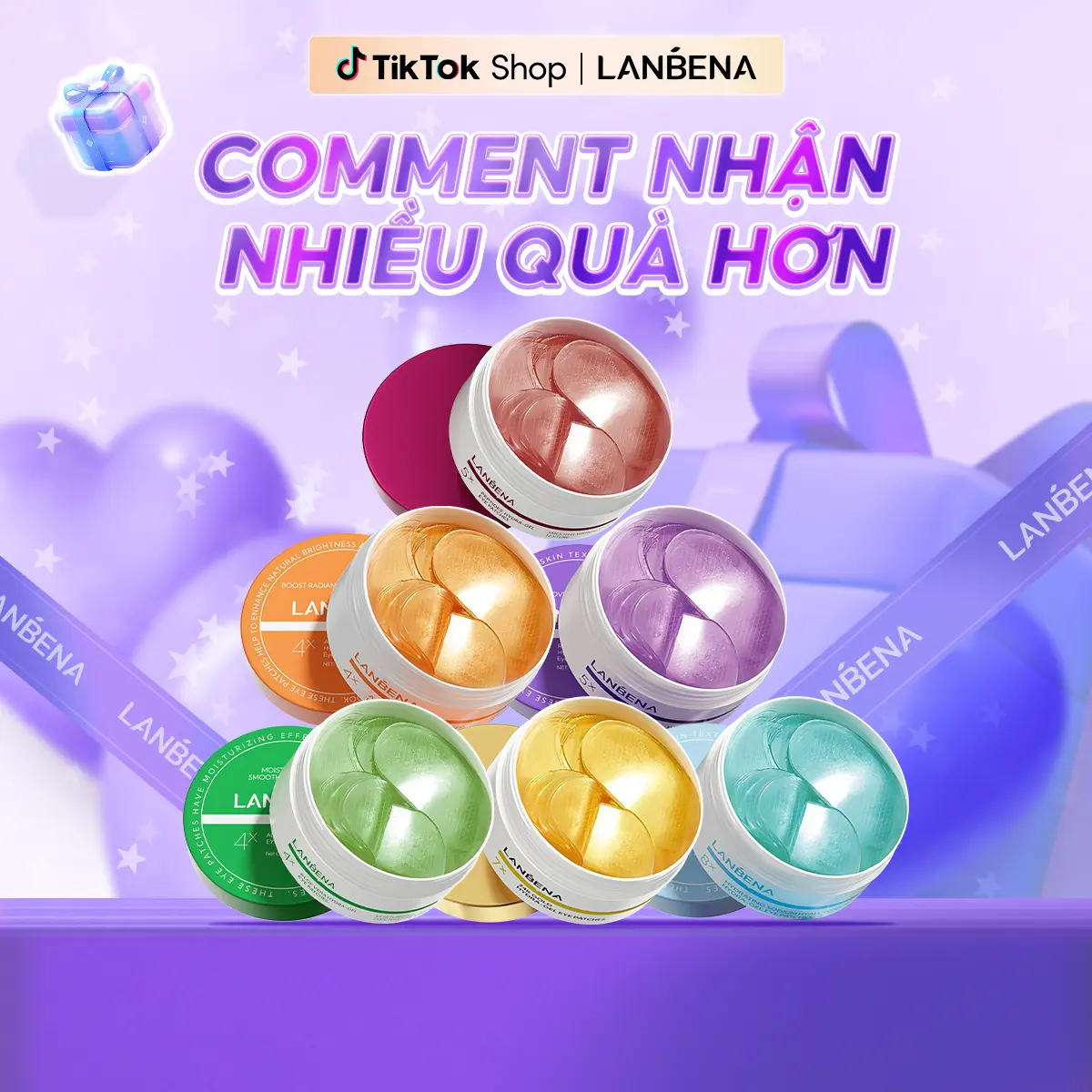 【MUA 1 TẶNG 2】Mặt Nạ Mắt LANBENA Hỗ Trợ Cải Thiện Mờ Thâm Mờ Nhăn Hỗ Trợ Dưỡng Ẩm Bọng Mắt 60 Miếng Nữ Cho Bé Skincare