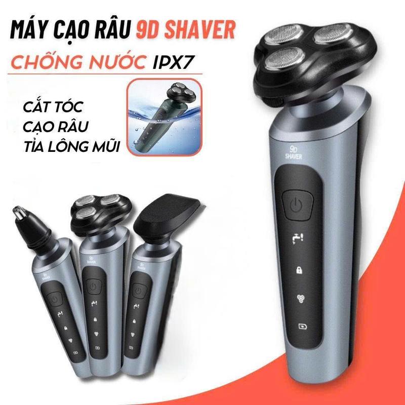 Máy Cạo Râu 9D SHAVER 3IN1 Đa Năng, Dao Cạo Nổi Chống Nước IPX7 Cao Cấp