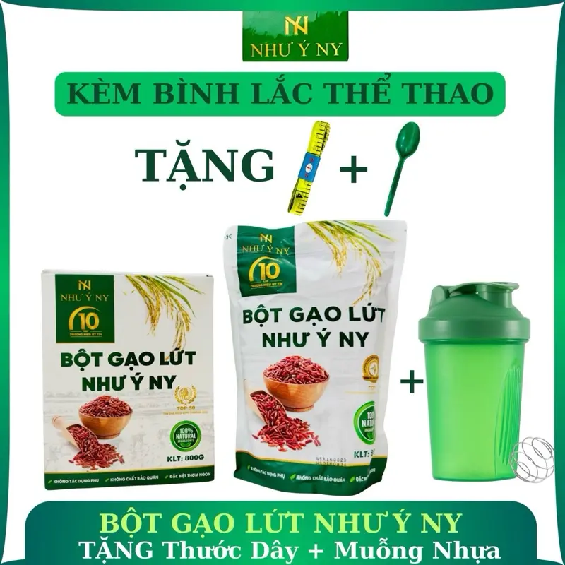 [Freeship] Bột Gạo Lứt Như Ý NY - Tặng Kèm Muỗng Và Thước Dây