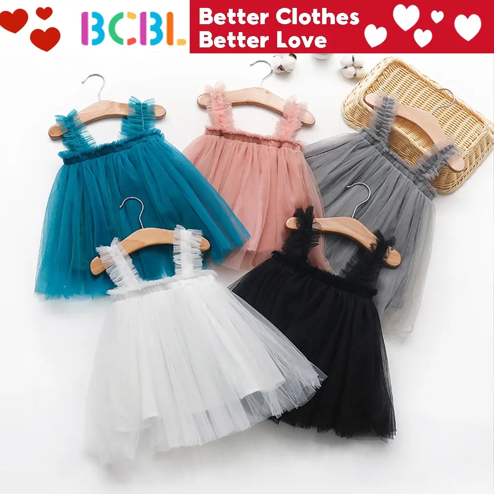 Bcbl Baby Girl Dress For Summer Toddler Girls Embroidery Slip Tulle Dress Princess 0 To 4 Years Old Girl Birthday Dress