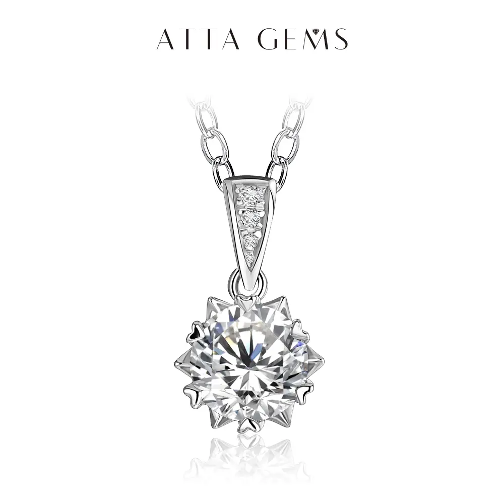 Round Brilliant Cut D Color Multi-color Moissanite Pendant For Women Anniversary Gift Necklace Silver 925  Elegant Daily Pandent N001