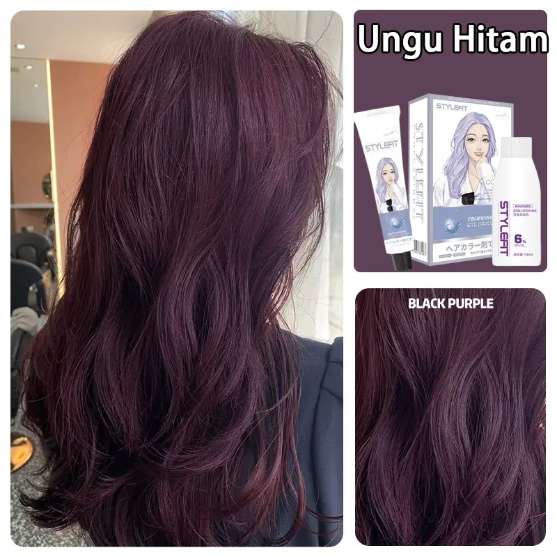 DIY Pewarna Rambut Cat Rambut Hair Color Hair Dye Cream Multi Colors ...