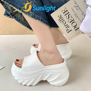 [Sunlight] Sandal Wanita Platform Wedges EVA Anti Slip Tinggi 8cm Desain Modis Empuk Sandal Selop Elegan sandal jelly send alka sual Sandal Wanita Slip On Casual Premium sandalplatform 8933M