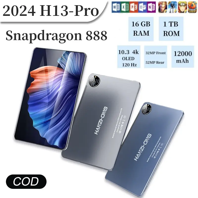 （Anchor eksklusif） H13 Pro 10.3" Tablet [16GB+1TB] | Pengalaman Pro Layaknya PC | 120Hz OLED Real Color FullView Display | Ultra-tipi