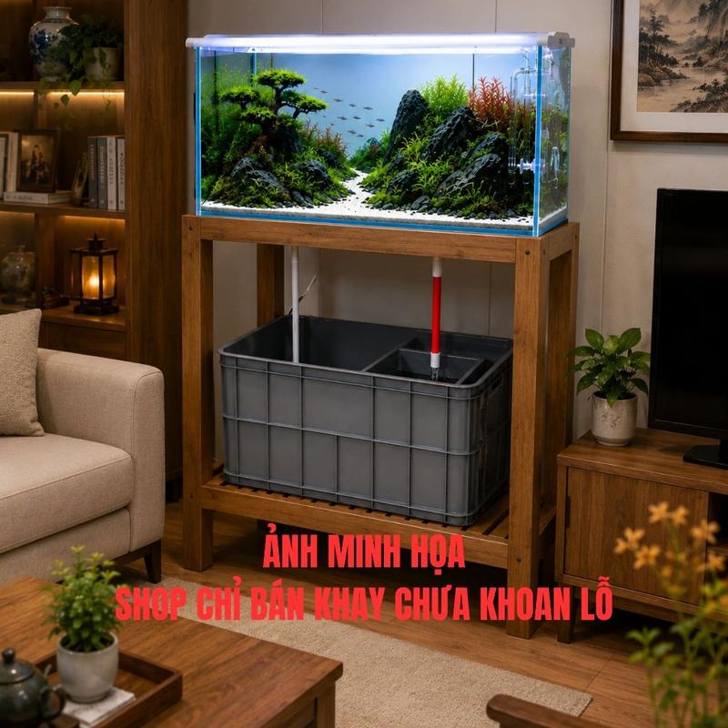 Combo 1 thùng to 643 - 2 thùng nhỏ A02 khay chưa khoan lỗ tự làm lọc baki tràn…