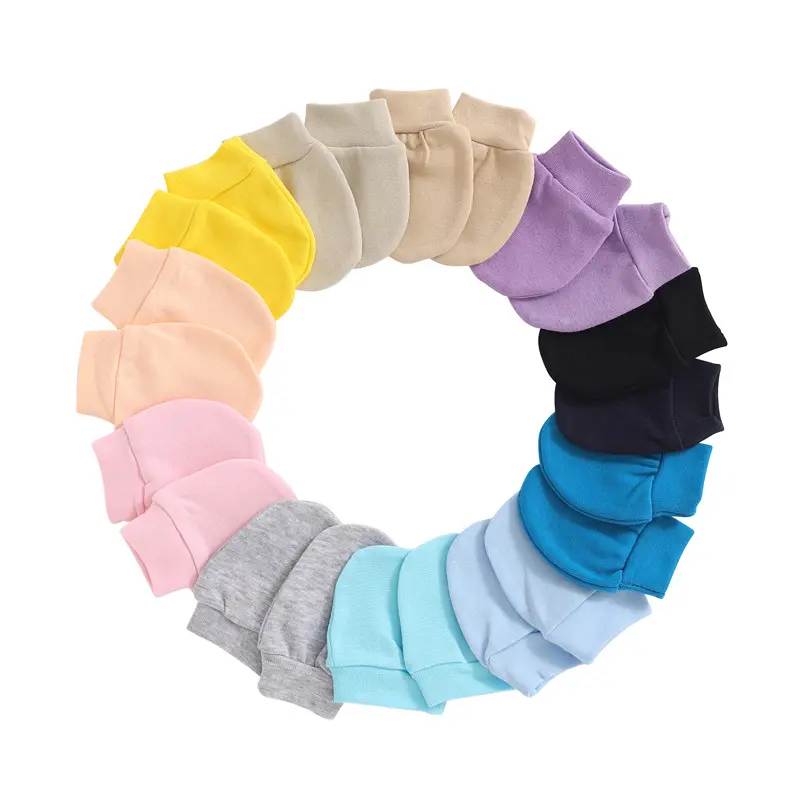 Baby Anti Scratching Soft Cotton Gloves Newborn Infant Handguard Mittens