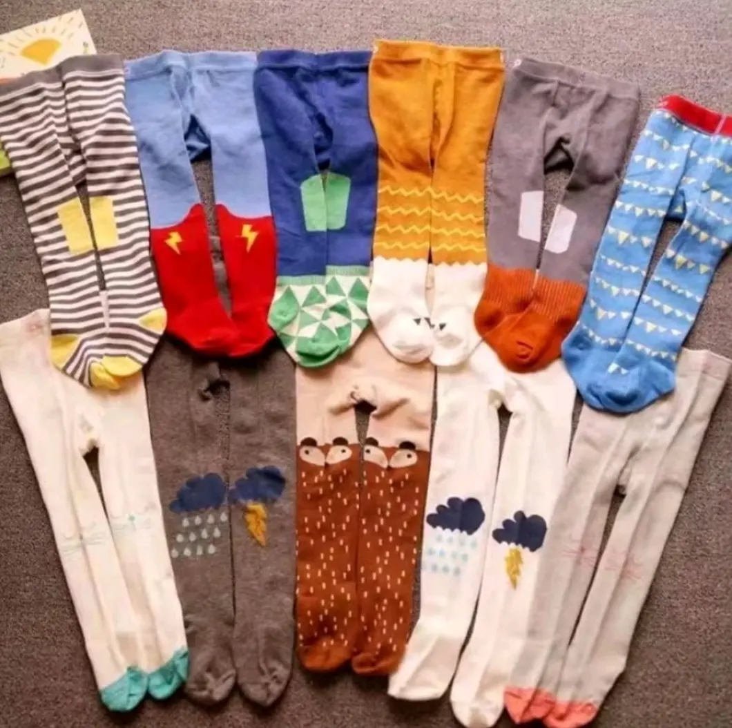 Isi 3 Pcs Legging Bayi Perempuan Laki Laki 0-12 Bulan Tutup Kaki Motif Lucu dan Nyaman Bahan Lembut untuk Kegunaan Sehari-hari