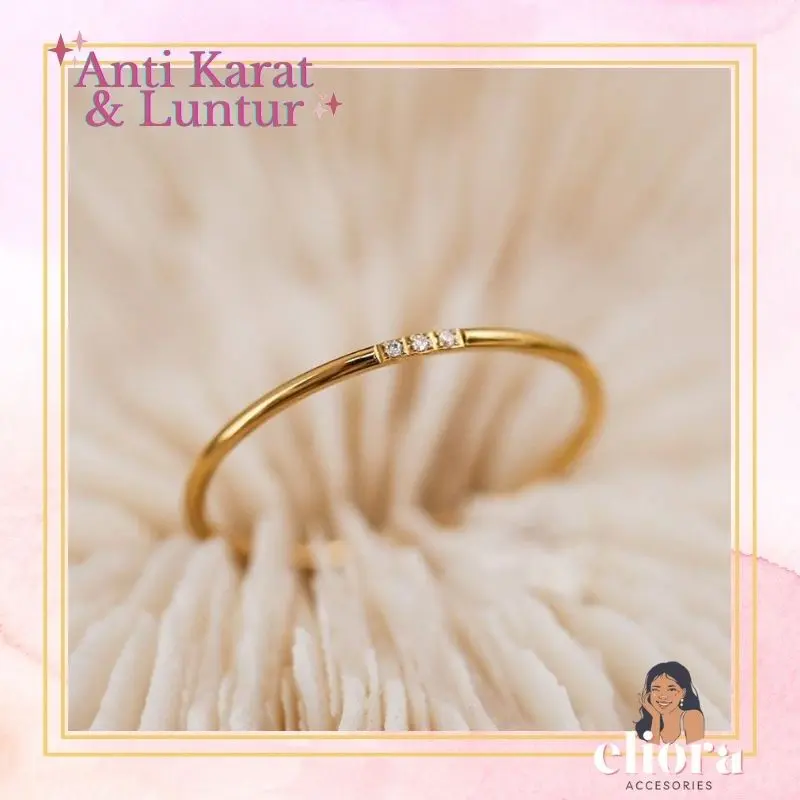 [ELIORA] Cincin Titanium Wanita Fashion Korea 3 mata - 1016