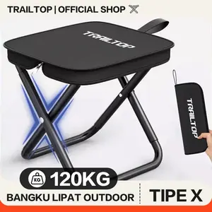 [READY] TrailTop Kursi Lipat Outdoor Bangku Lipat Portable Beban Berat 120kg Kursi Mancing Lipat Camping