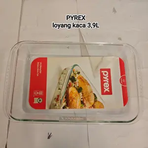 Pyrex Loyang Kaca 3,9 Liter Bakeware Baking Glassware 24cm 39,5cm 7cm Tahan Oven Microwave Chiller dan Freezer Cocok untuk Display Makanan Pas Party