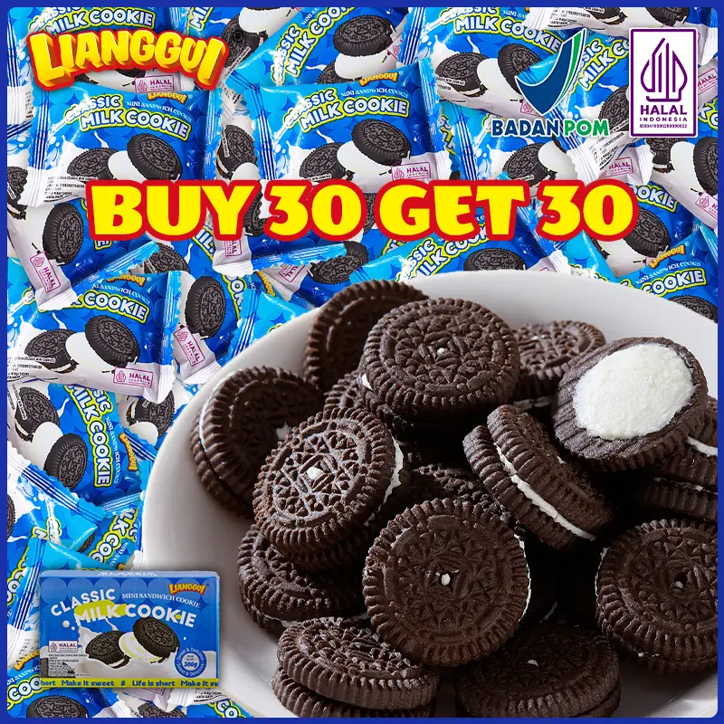 [HALAL] LIANGGUI CLASSIC MILK COOKIE Beli satu gratis satu Biskuit Cemilan sore Cemilan yang mengenyangkan