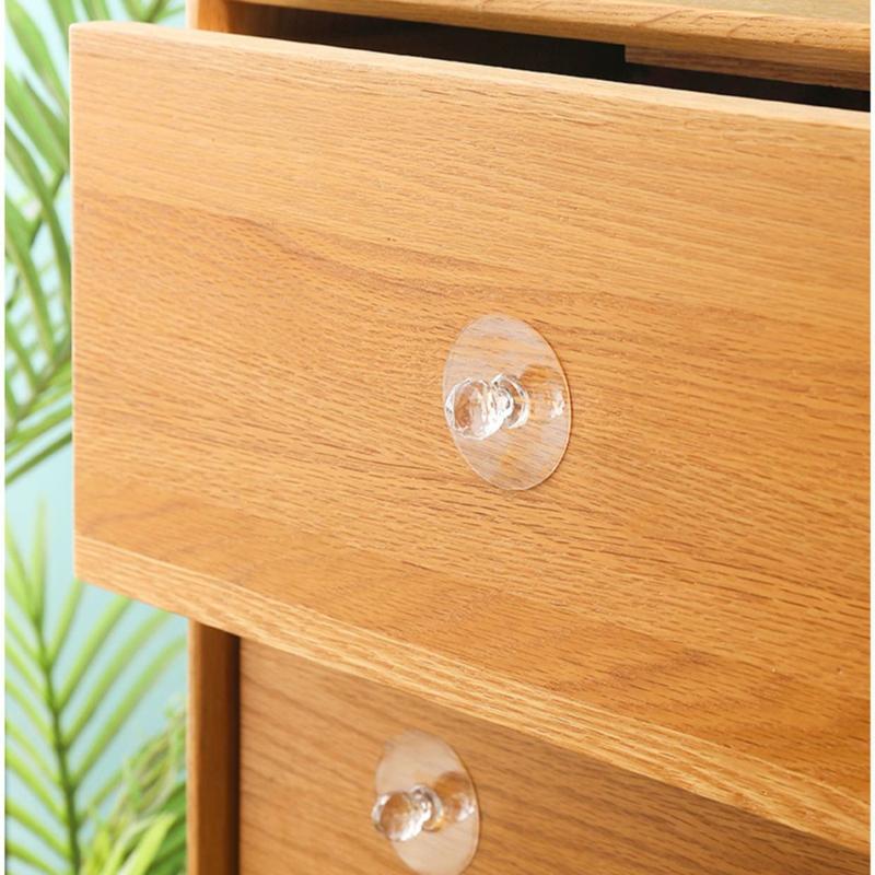 New Transparent Invisible Door Handle Plastics Cabinet Door Handle Punch Free Door Handle
