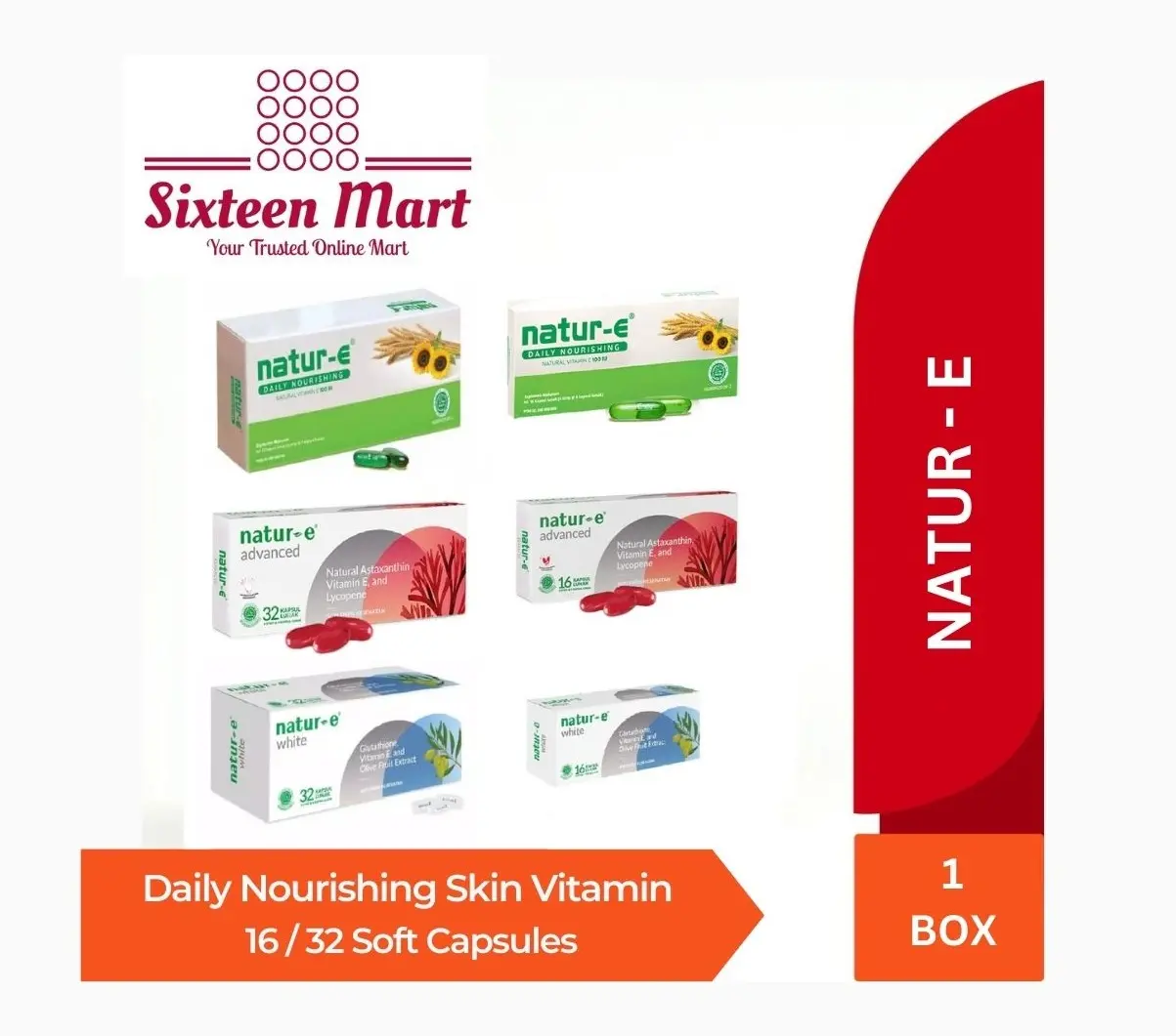 NATUR E Daily Nourishing Skin Vitamin Box 16 soft capsules / 32 soft capsules (SG)