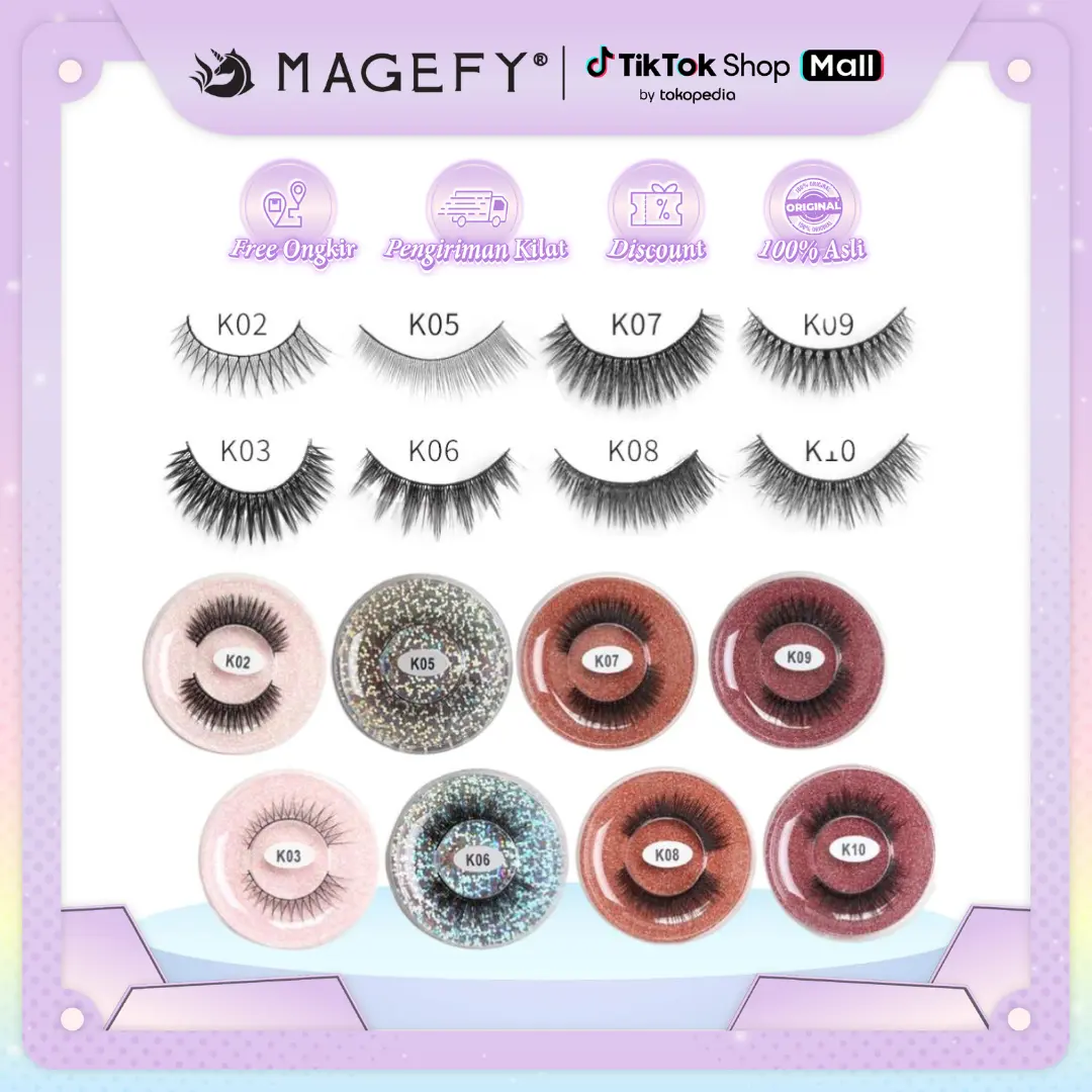 MAGEFY Bulu Mata Palsu False Eyelashes Super Alami Buatan Tangan（1 Pasang）MGY7126 Extension Bulumata