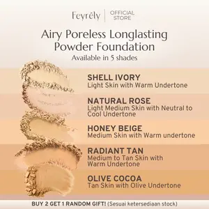 FEYRELY AIRY PORELESS LONGLASTING POWDER FOUNDATION - 5 Shades Powder Foundation Full Coverage