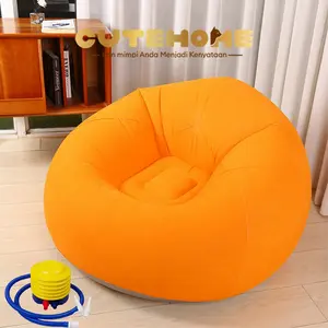 Sofa malas berkelompok PVC baru yang dapat ditiup, dapat dilipat, dapat disimpan, ruang tamu tiup tunggal, bentuk bola gelembung, tempat tidur lounge berkemah, kursi tunggal malas, beanbag, sofa berkelompok tiup, pompa gratis Furniture