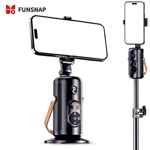Funsnap Q04  Portable Face Tracking Tripod AI Gimbal Stabilizer Bluetooth Handphone Stabilizer3600Rotation Multi-functional Selfie Stick Remote Control